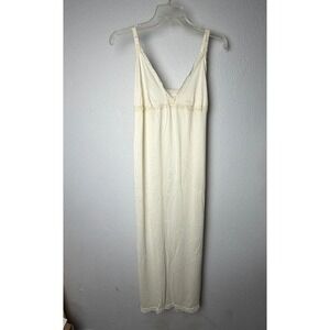 Vintage Motherhood Slip‎ Dress Women's Medium White V Neck Coquette Balletcore